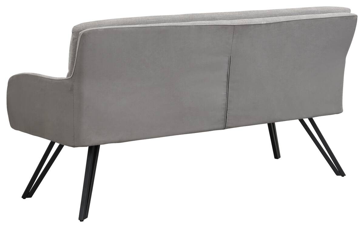 Sitzbank TINO schwarz grau Metall Microfaser B/H/T: ca. 160x94x67 cm