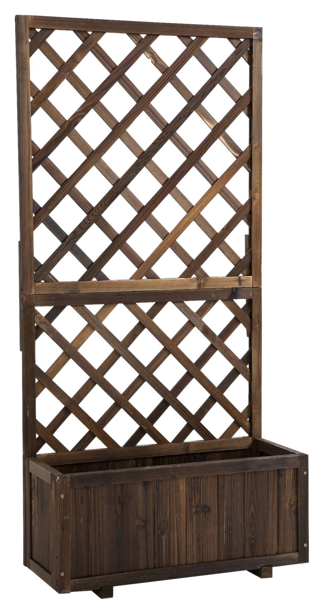 Outsunny Pflanzkasten dunkelbraun Holz B/H/L: ca. 32x150x73 cm