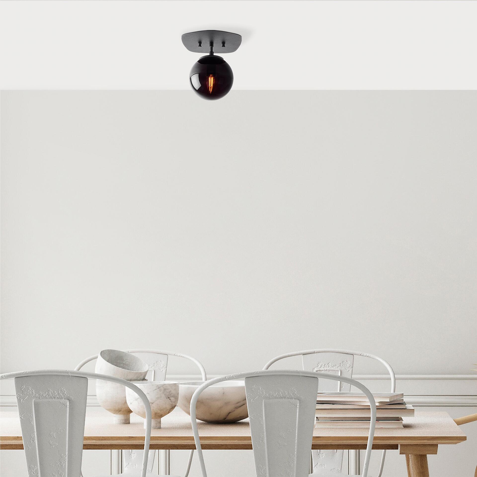 Opviq Deckenleuchte Well-11676 schwarz Glas B/H/T/L: ca. 20x25x25x20 cm E14 1 Brennstellen