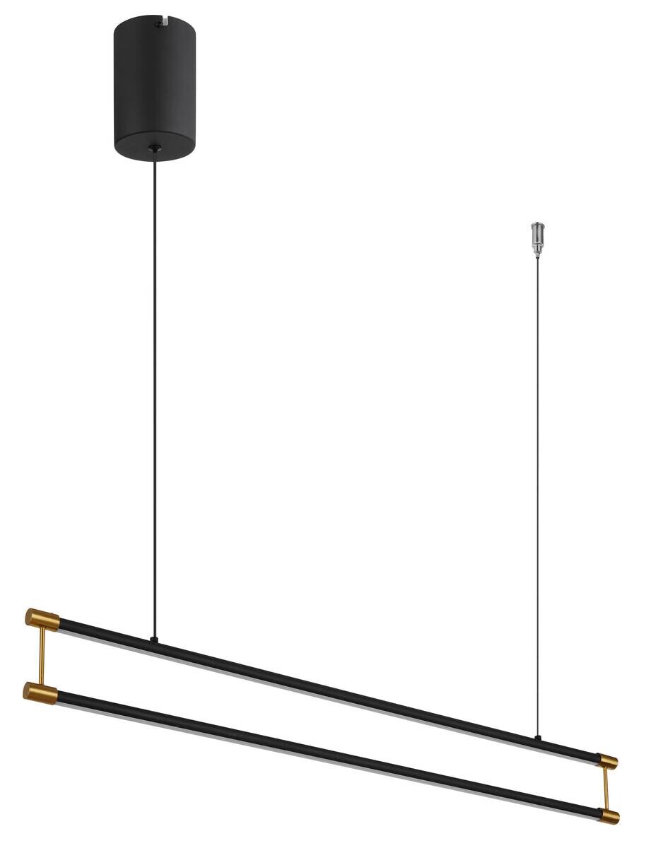 GLOBO LED-Pendelleuchte mattschwarz gold Opal Metall Kunststoff B/H/T: ca. 84x150x9 cm 1.0 Brennstellen