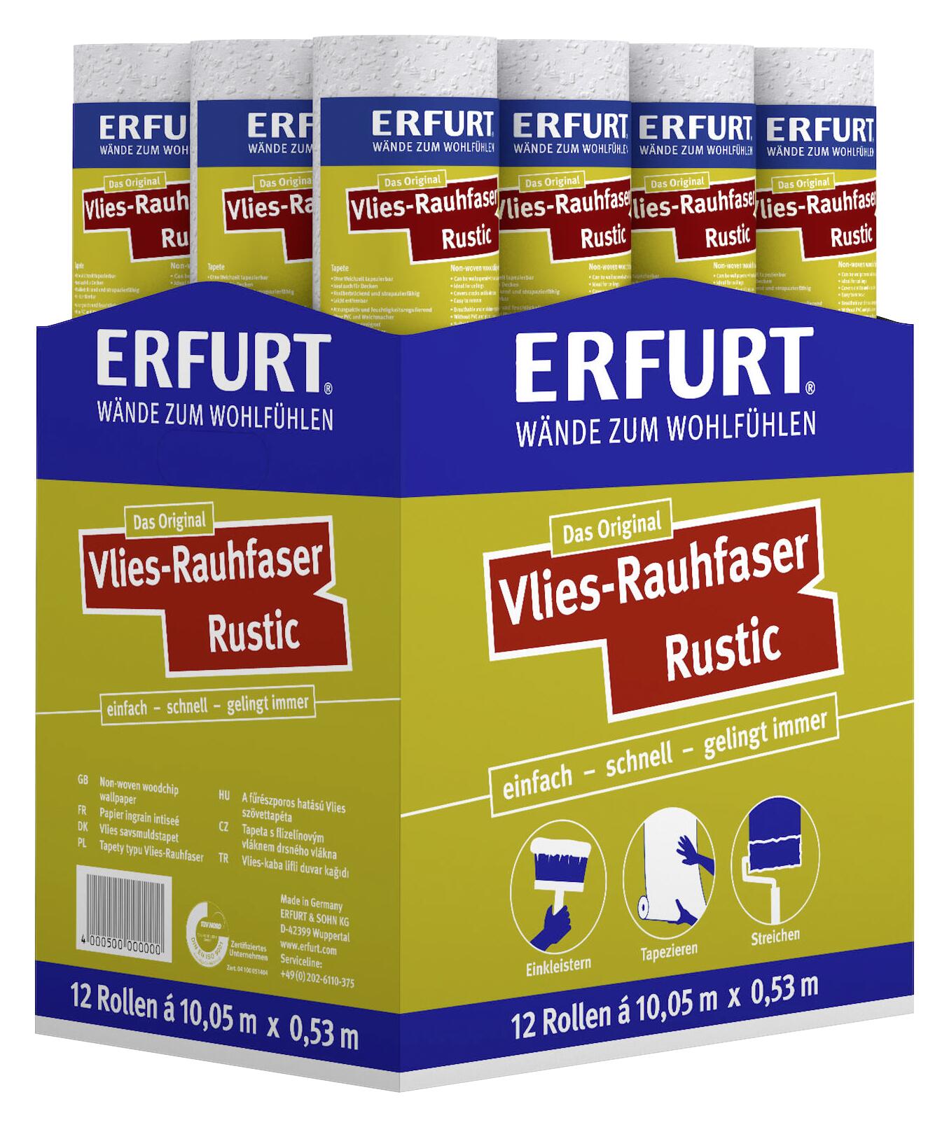 Erfurt Rauhfaser Rustic weiß B/L: ca. 53x1005 cm