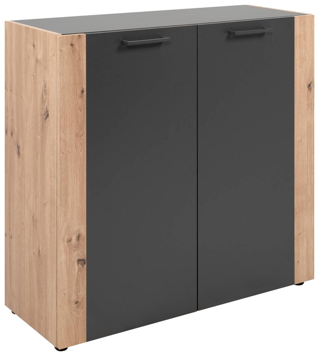 Kommode Cento anthrazit Eiche Artisan Oak Nachbildung B/H/T: ca. 89x83x35 cm