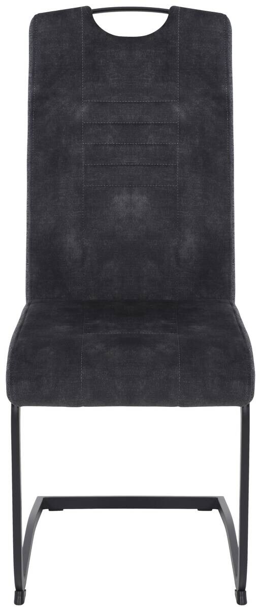 Schwingstuhl Riga, 2er-Set anthrazit Webstoff B/H/T: ca. 44x100x60 cm