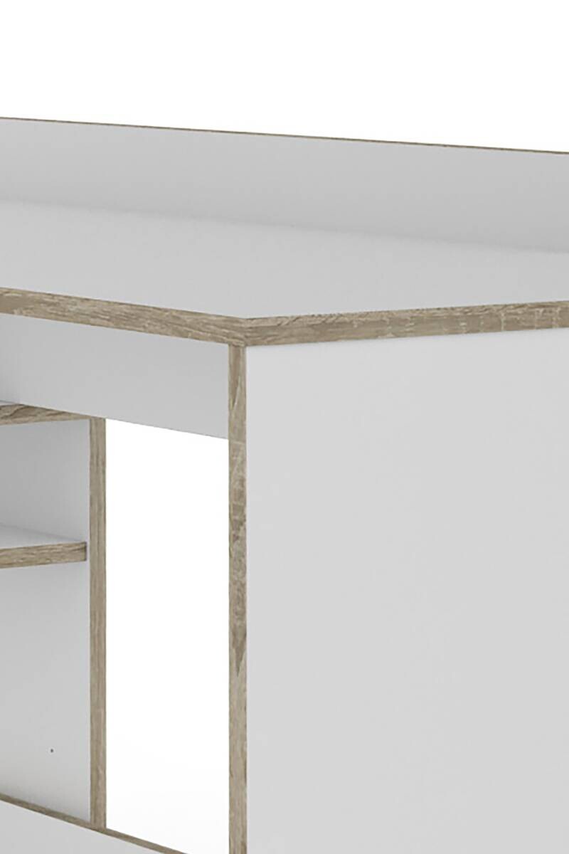 Schreibtisch BELFAST weiß Eiche Sonoma Nachbildung B/H/T: ca. 129x83,5x105 cm