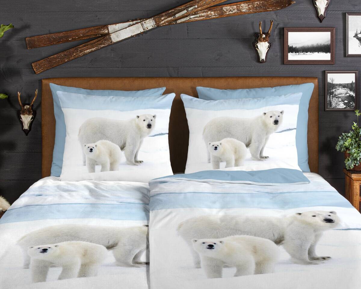 Baumwoll Bettwäsche Care Flanell blau Baumwolle B/L: ca. 135x200 cm