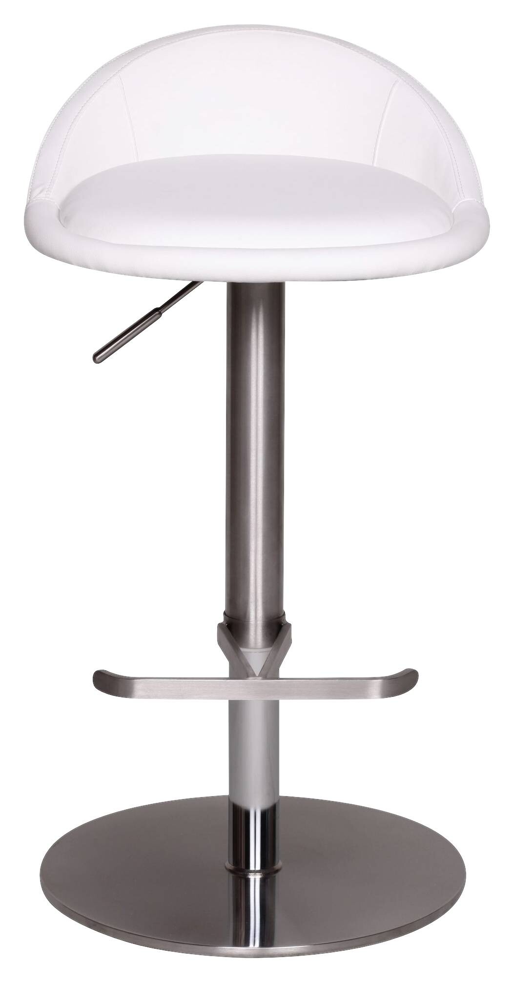 Barhocker weiß Edelstahl Kunstleder Edelstahl