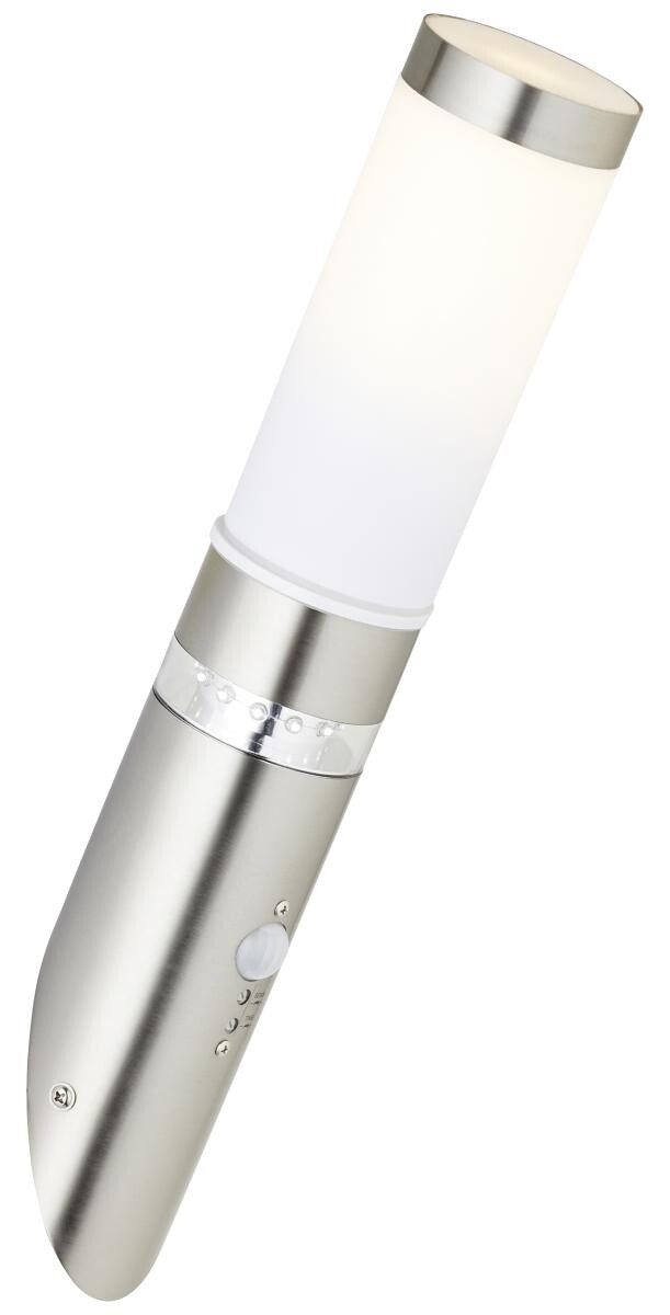 Außenwandleuchte G46798/82 Edelstahloptik H/T/D: ca. 44x22x8 cm