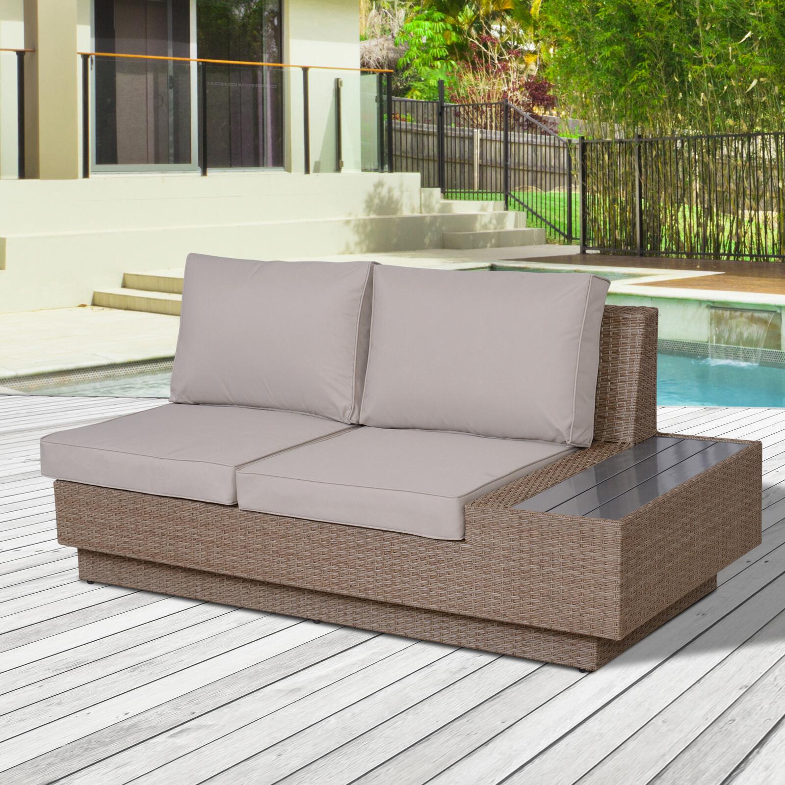 Outsunny Loungeset beige Polyrattan