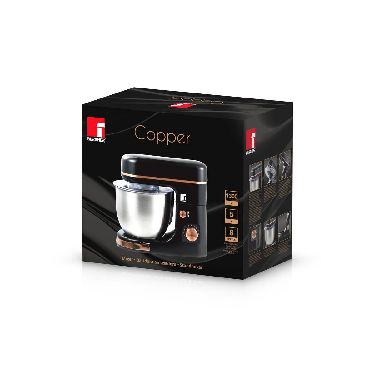 BERGNER Küchenmaschine schwarz silber B/H/L: ca. 23,5x31,8x35 cm