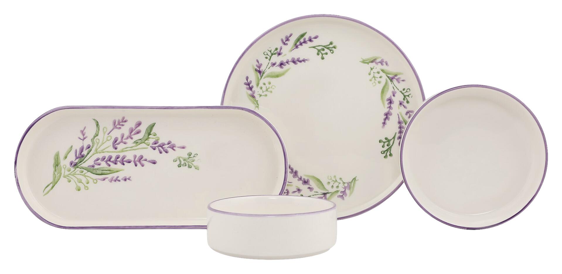 HermiaConcept Frühstücksservice Lavanta grün Keramik 14 tlg.