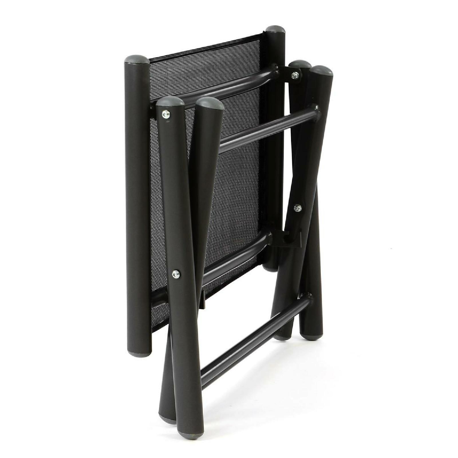 VCM Gartenhocker schwarz Aluminium B/H/T: ca. 40x40x45 cm