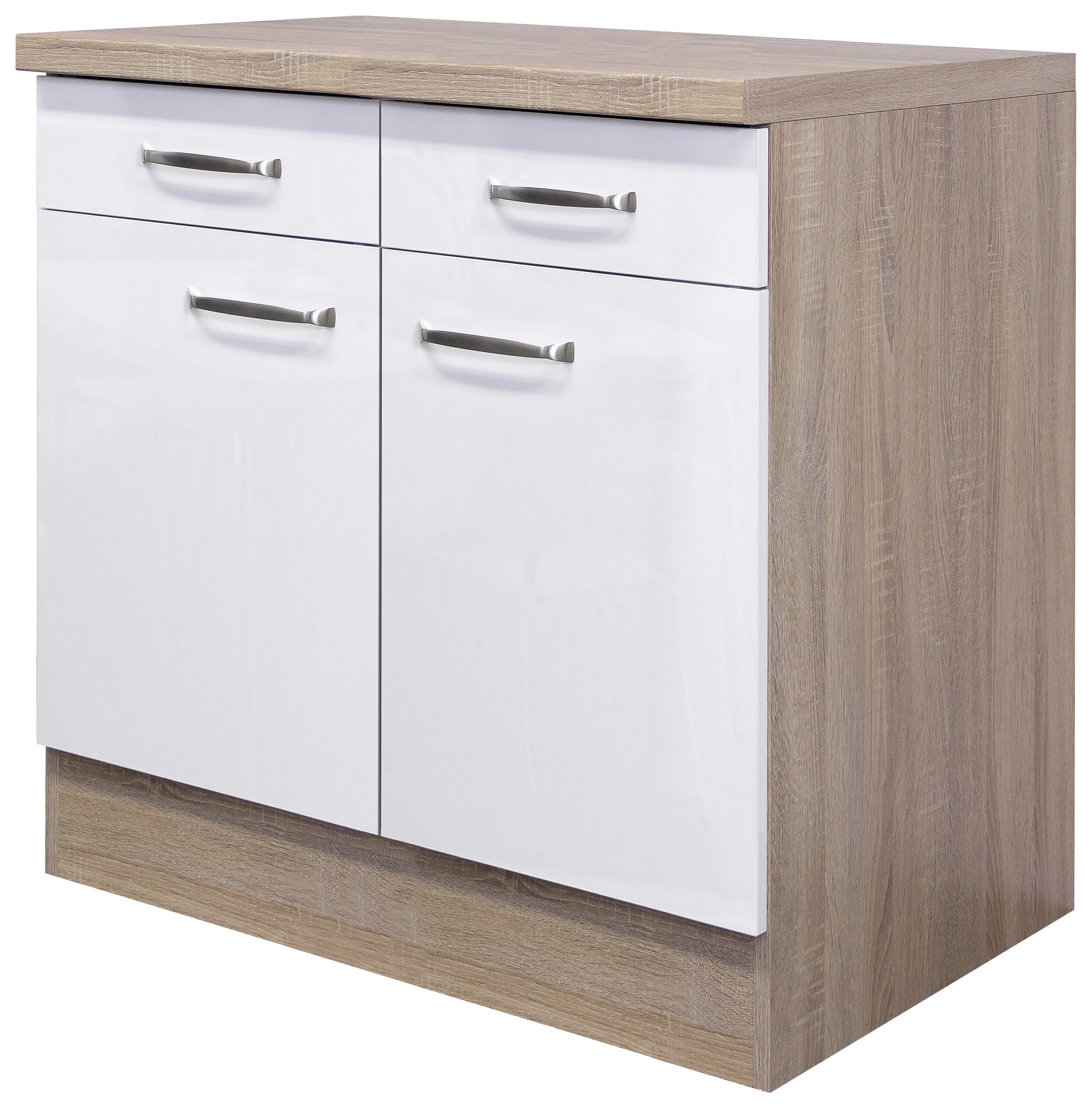 Unterschrank Valero weiß Hochglanz B/H/T: ca. 80x86x60 cm