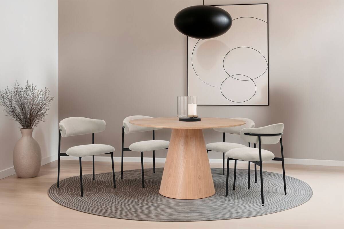 Stuhl JERSEY 2er-Set. taupe Webstoff B/H/T: ca. 58x78x54,5 cm