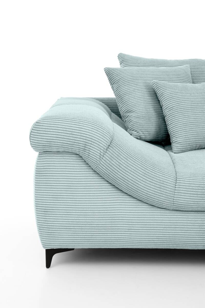 Ecksofa blaugrau Microfaser B/H/T: ca. 332x96x227 cm