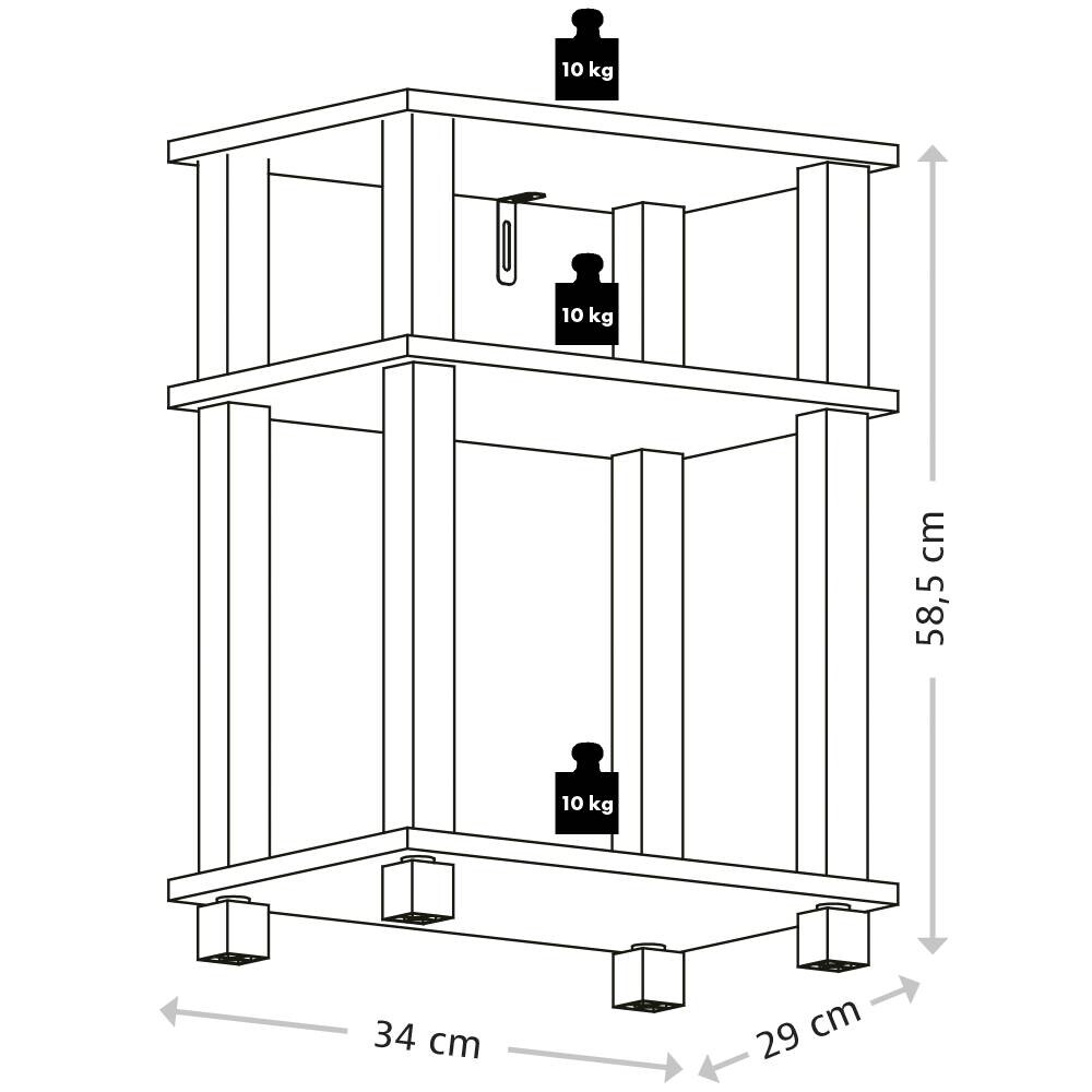 Kesper Regal grau Spanplatte B/H/L: ca. 29x58,5x34 cm