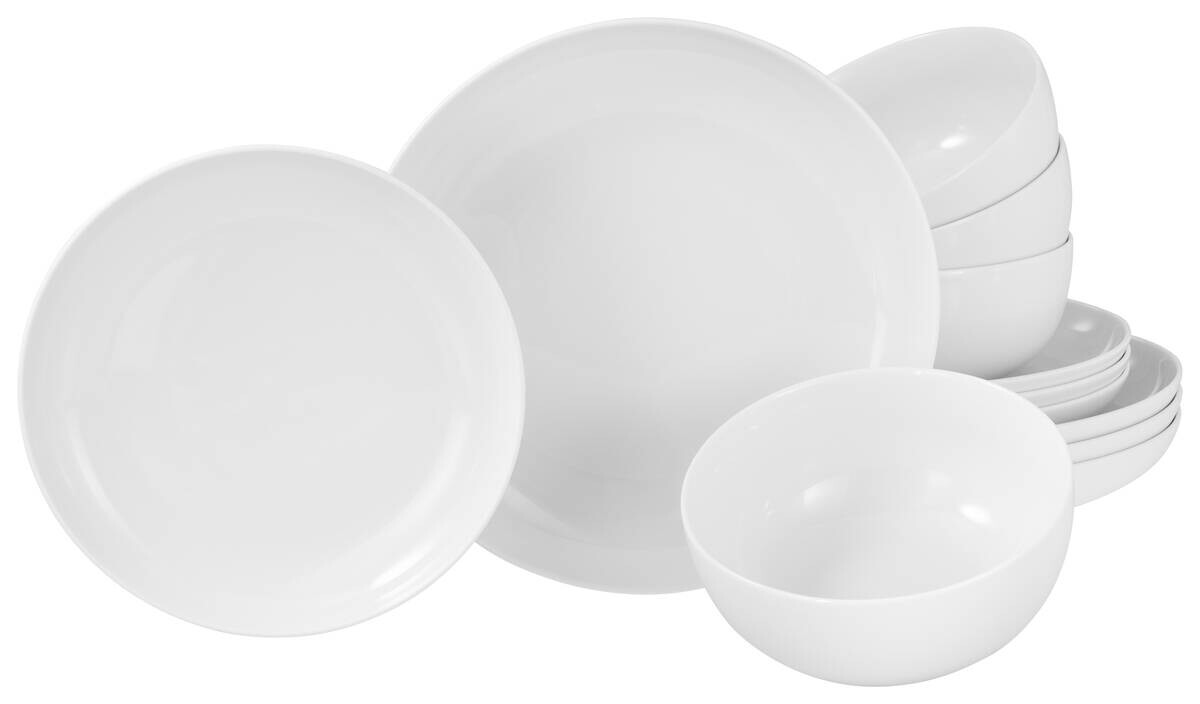 CreaTable Teller-Set Allround Weiss weiß Porzellan