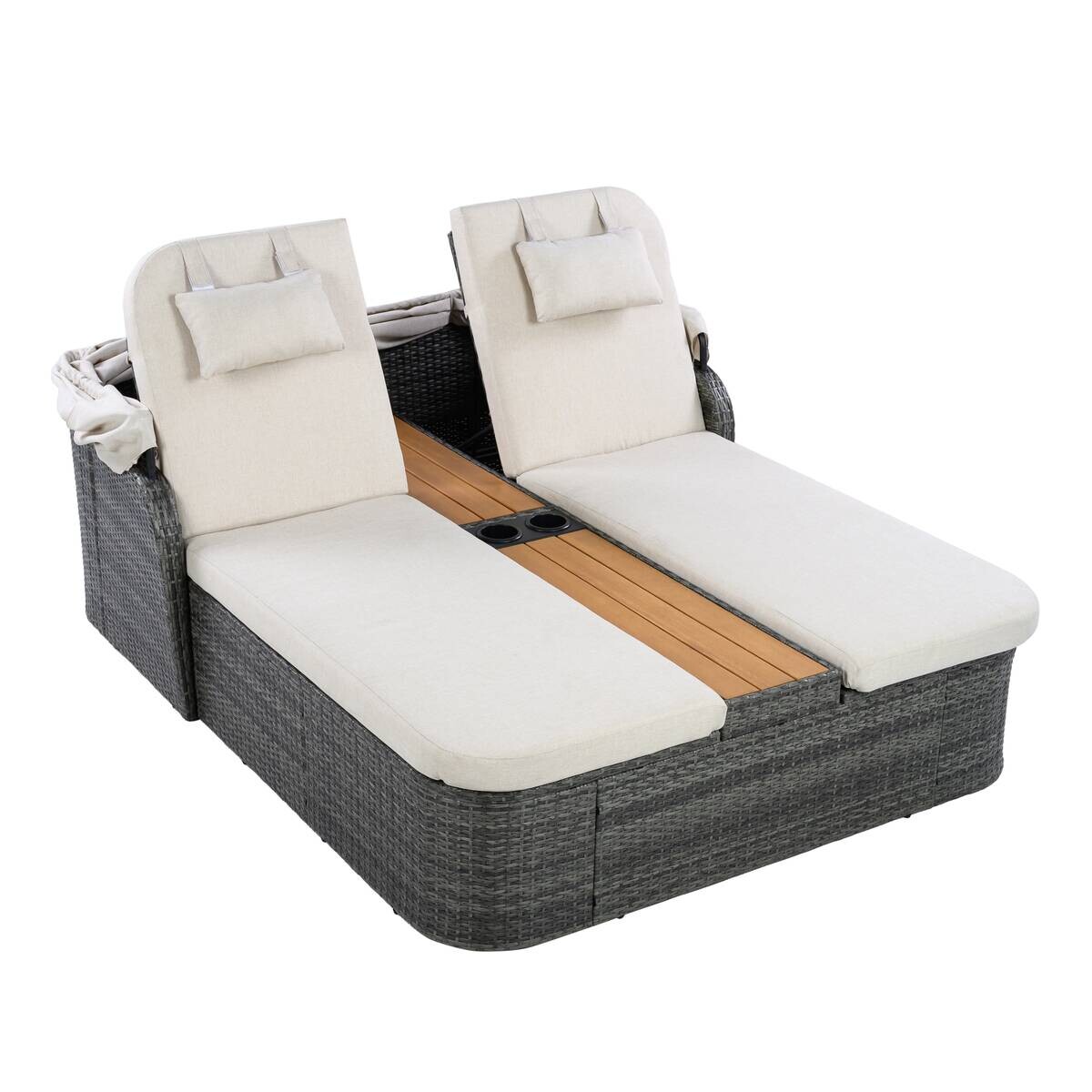 POCOline Gartenliege beige Stahl