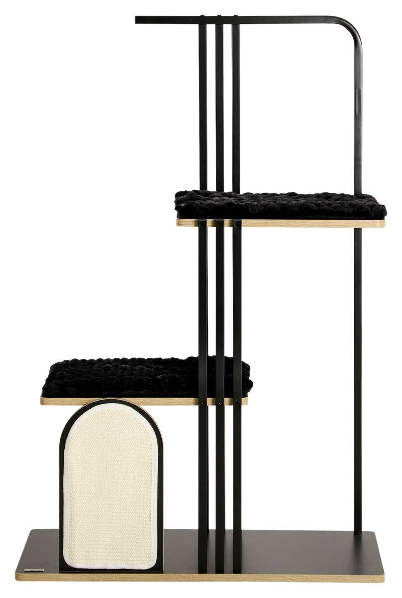 PawHut Kratzbaum schwarz Spanplatte B/H/L: ca. 48x128x85 cm