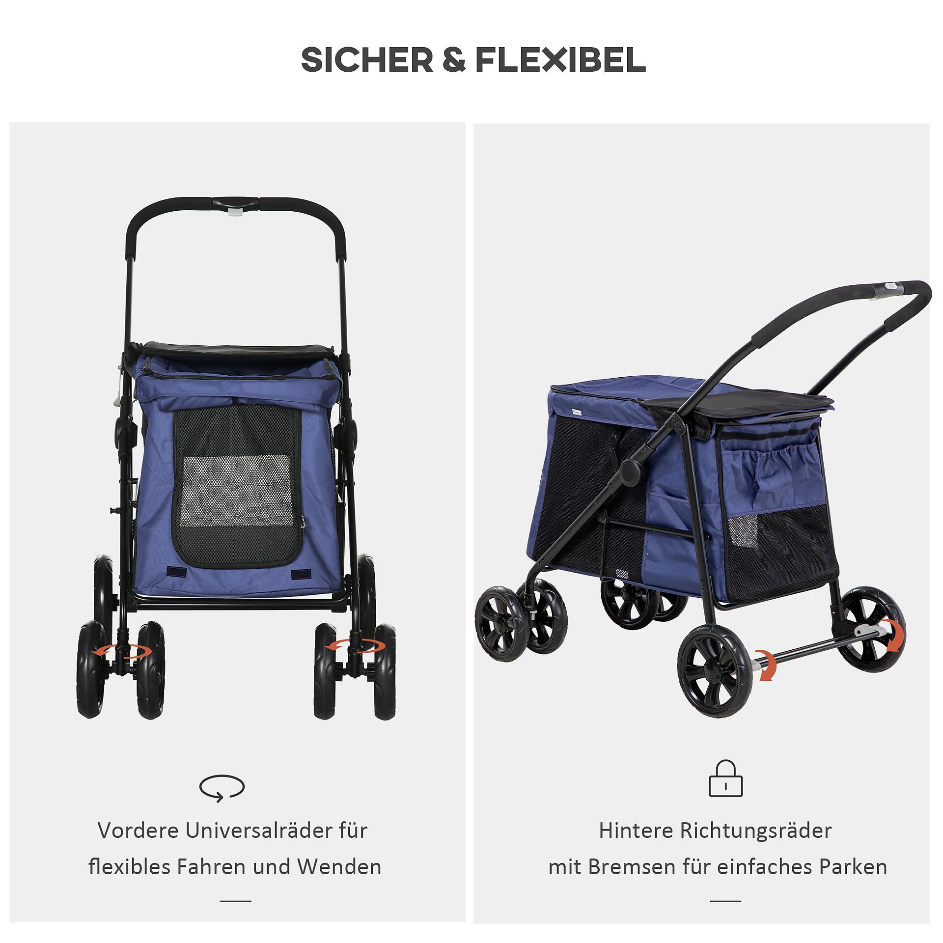 PawHut Hunde-Zubehör blau Polyester B/H/L: ca. 62x102x105 cm