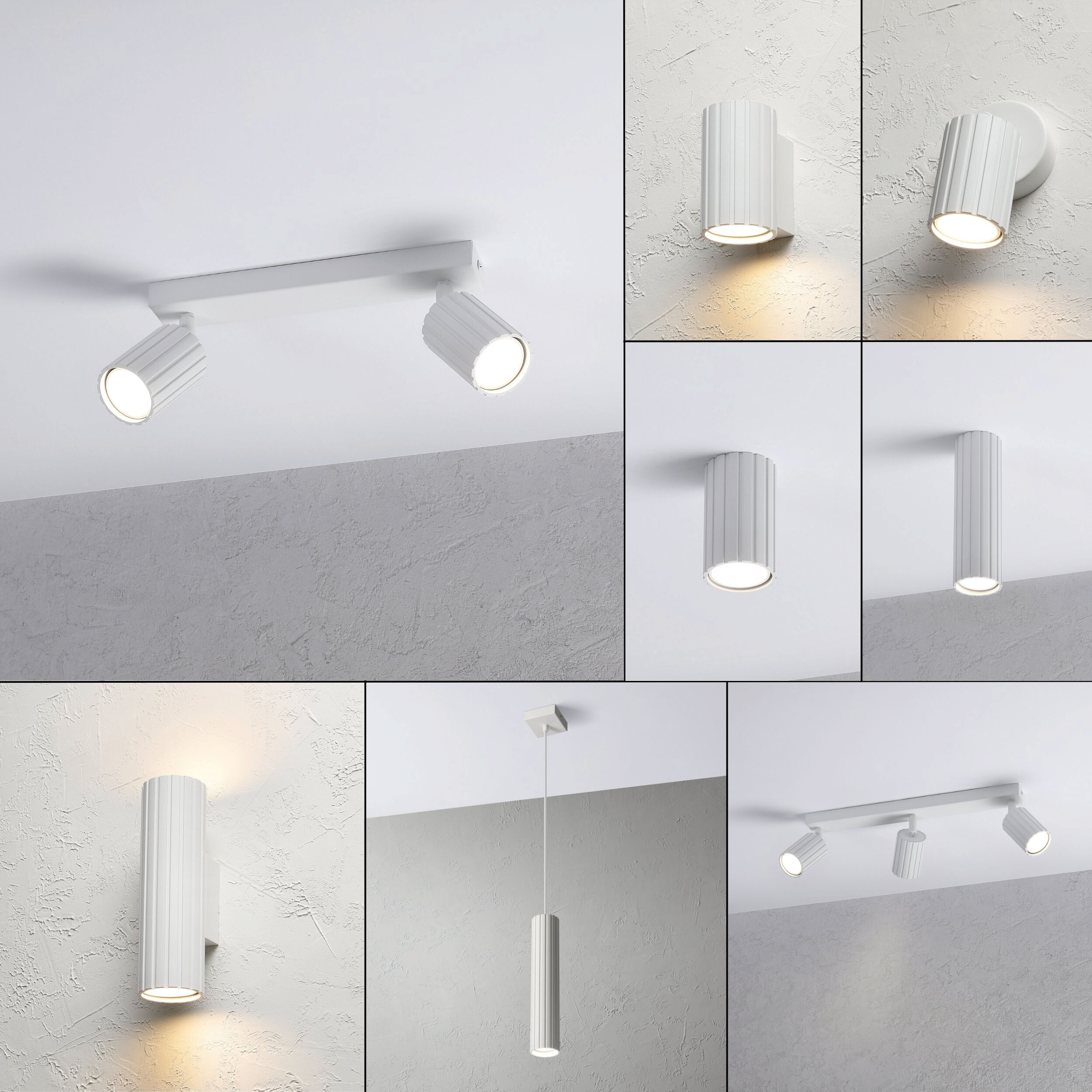 Lamkur Strahler Prisma weiß Stahl B/H/L: ca. 6,5x16,5x30 cm 2 Brennstellen