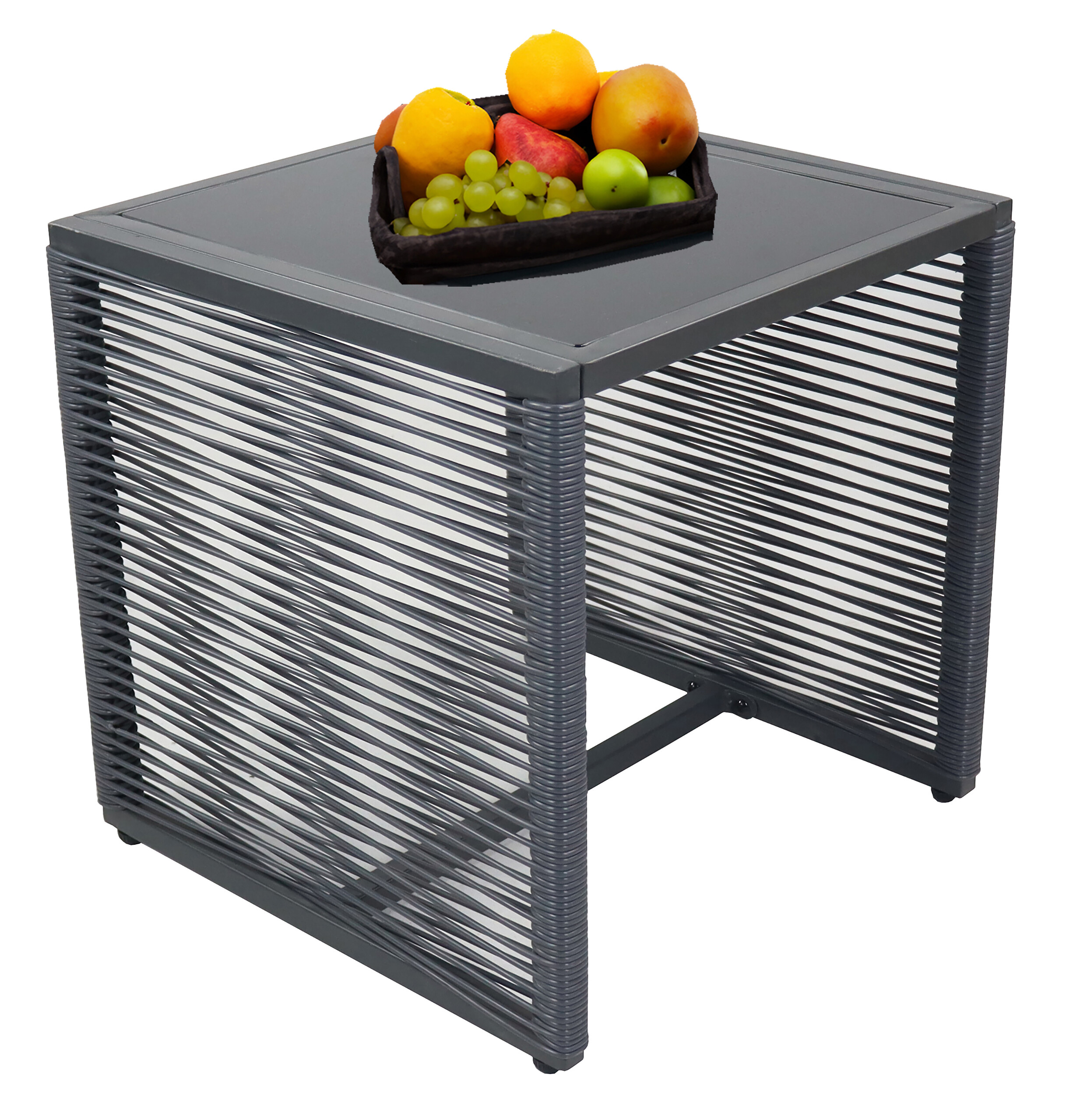 VCM Gartensitzgruppe Fidola schwarz Polyrattangeflecht B/H/L: ca. 53x86x53 cm