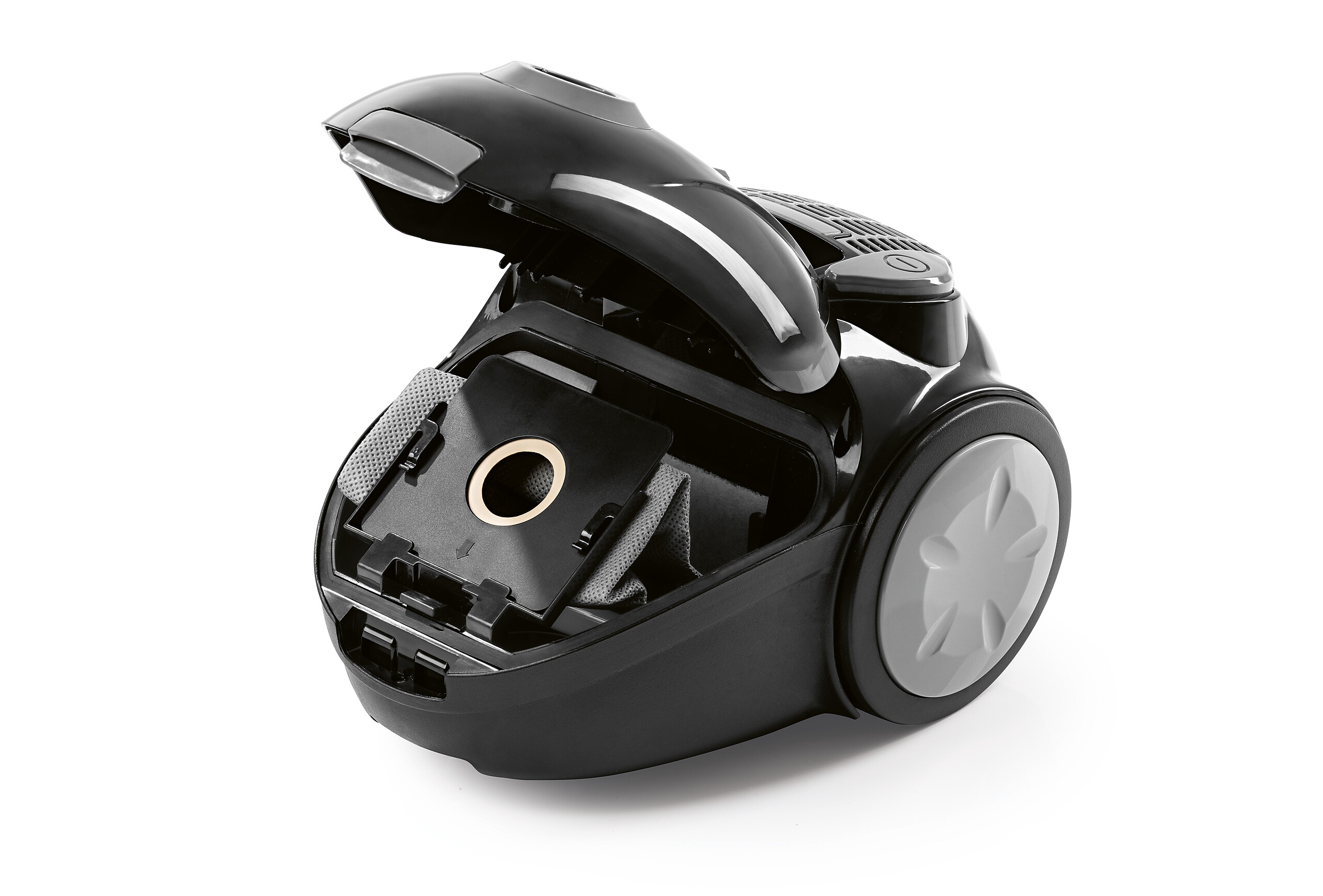 CLEANmaxx Beutelstaubsauger schwarz grau B/H/L: ca. 28x28,5x40 cm