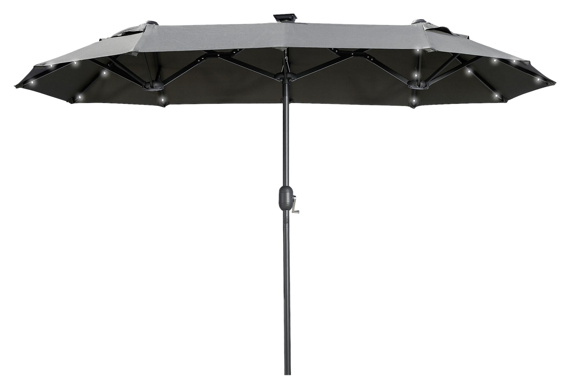 Outsunny Doppelseitiger Sonnenschirm grau Polyester B/H/L: ca. 150x219x295 cm