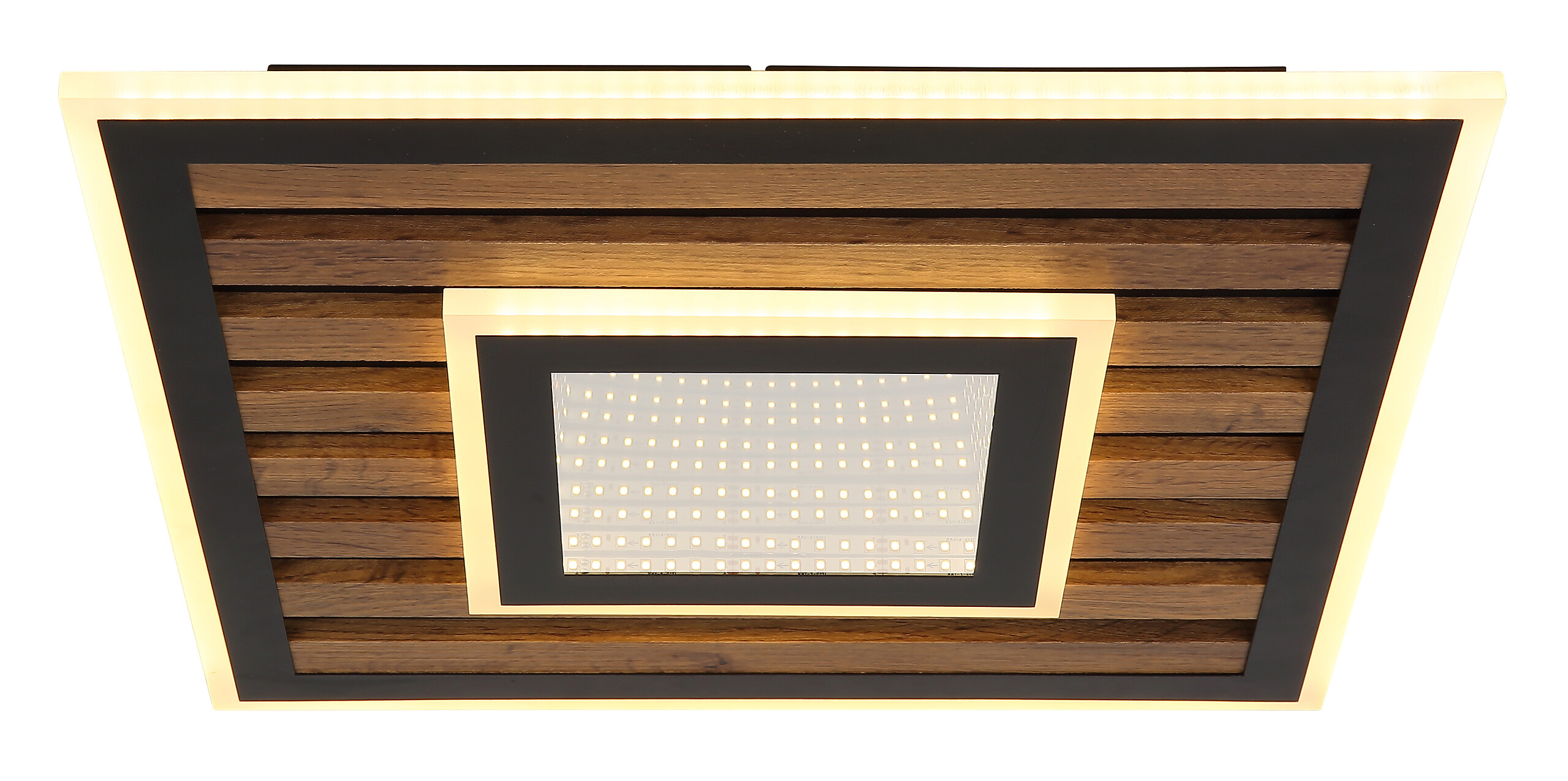 GLOBO Deckenleuchte Opal mattschwarz Metall MDF B/H: ca. 40x6 cm 1 Brennstellen