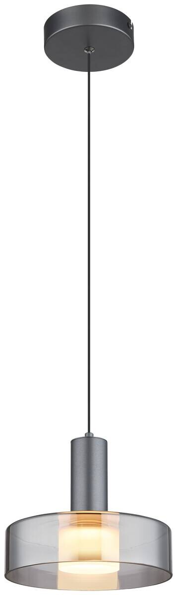 GLOBO Pendelleuchte grau Metall Glas Aluminium H/D: ca. 150x22 cm 1.0 Brennstellen