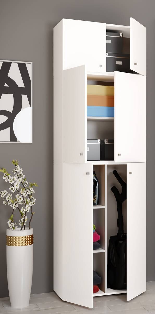 Putzschrank Lona weiß B/H/T: ca. 70x223x39 cm