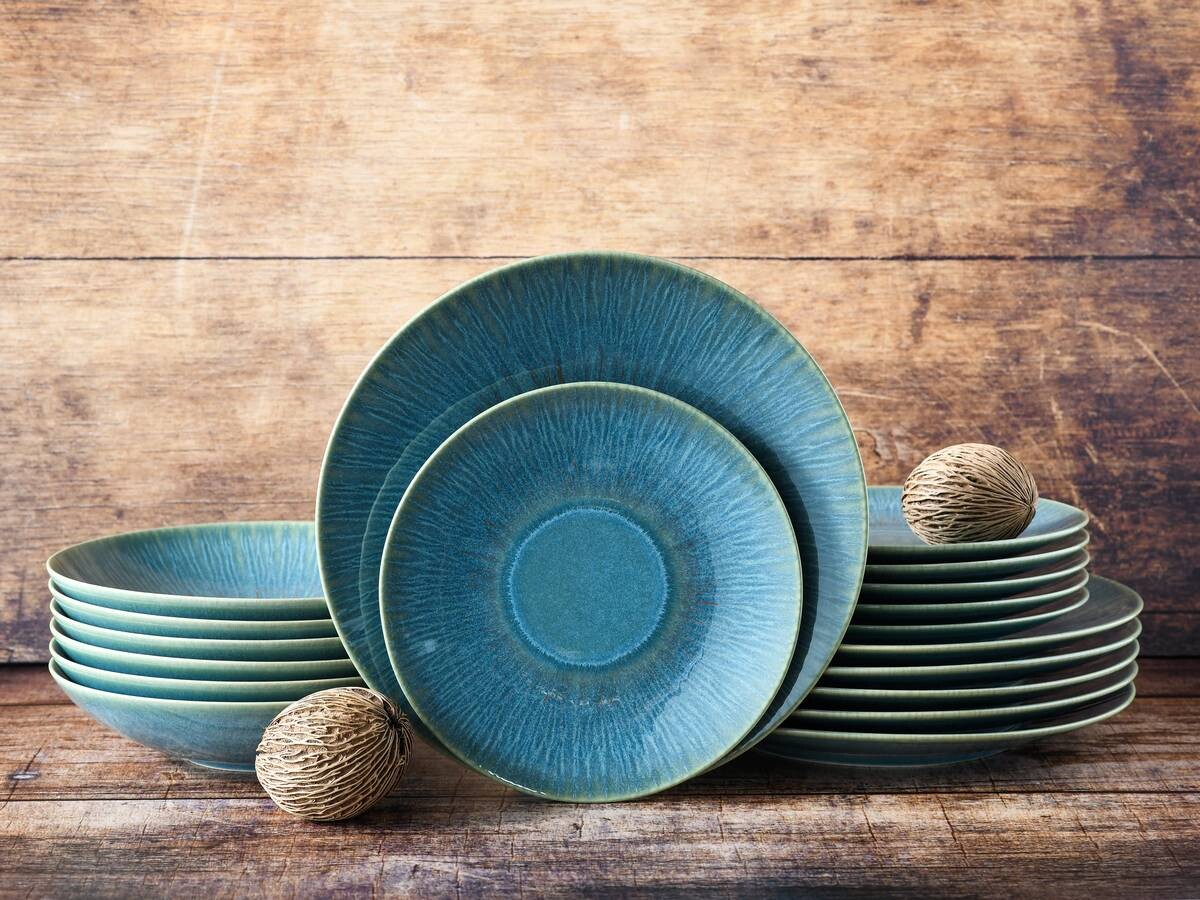 CreaTable Tafelservice Sea Breeze grün Steinzeug 18 tlg.