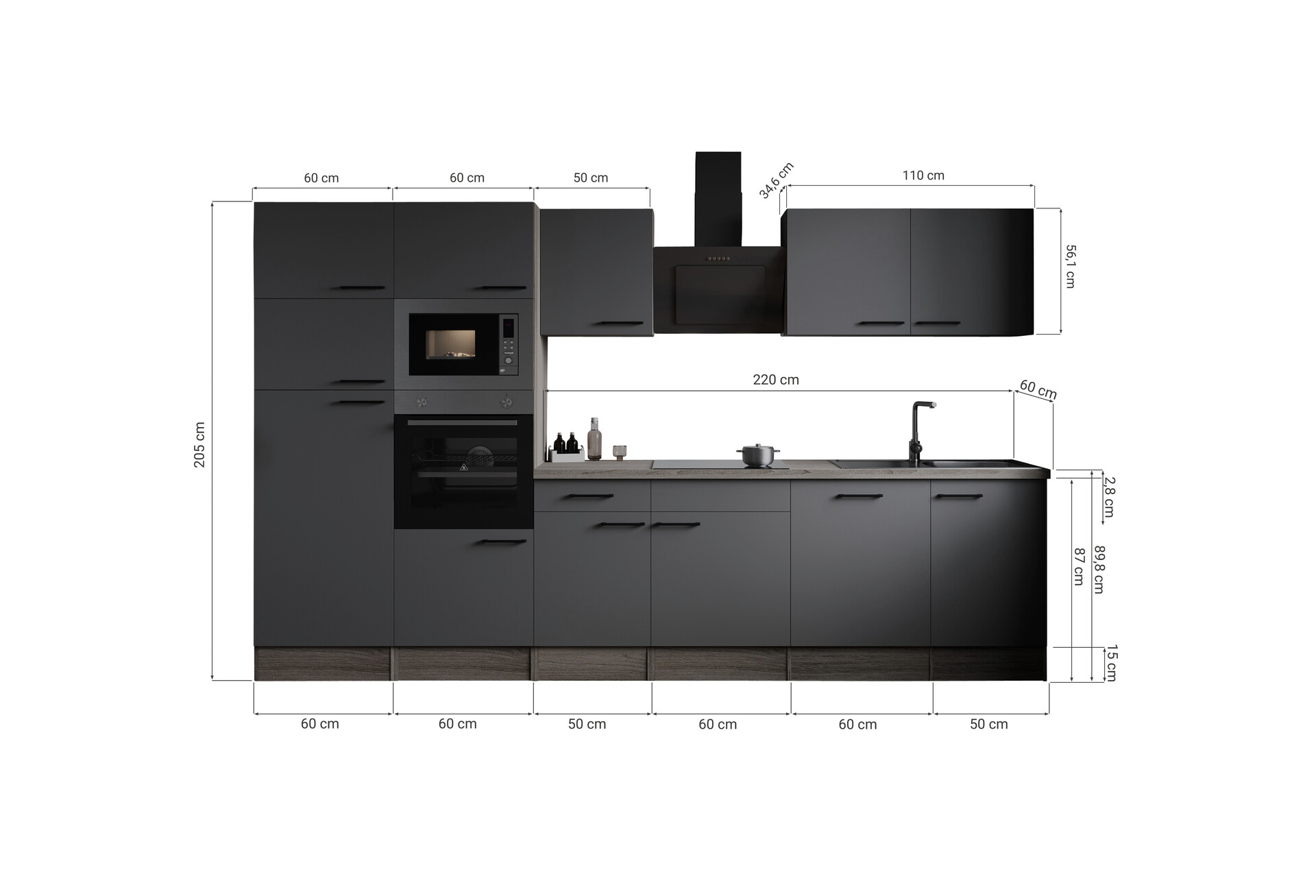 Küchenblock Oliver B/H/T: ca. 340x205x60 cm