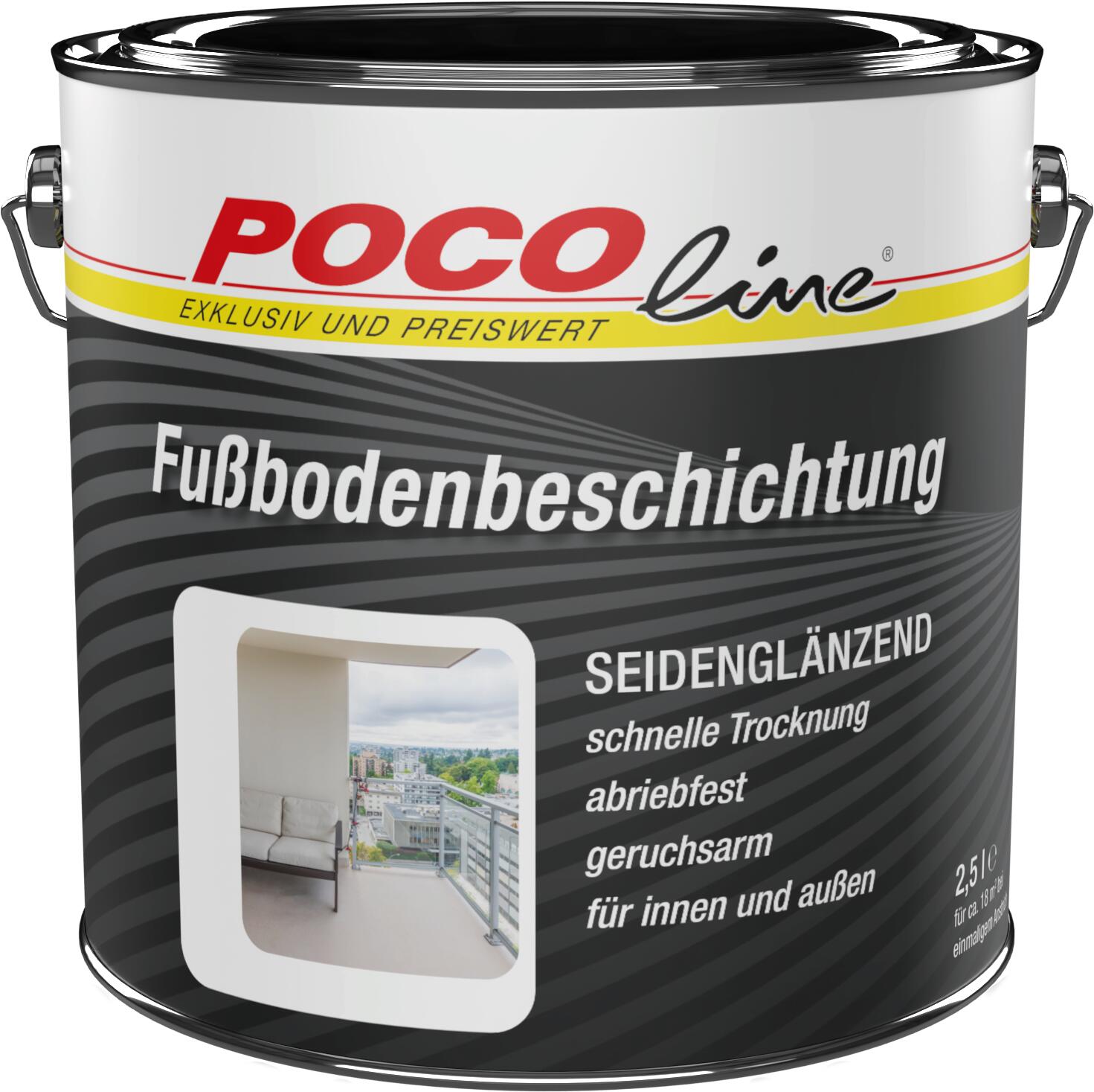 POCOline Fußbodenbeschichtung Silbergrau seidenglänzend ca. 2,5 l POCOline Fußbodenbeschichtung Silbergrau seidenglänzend ca. 2,5 l