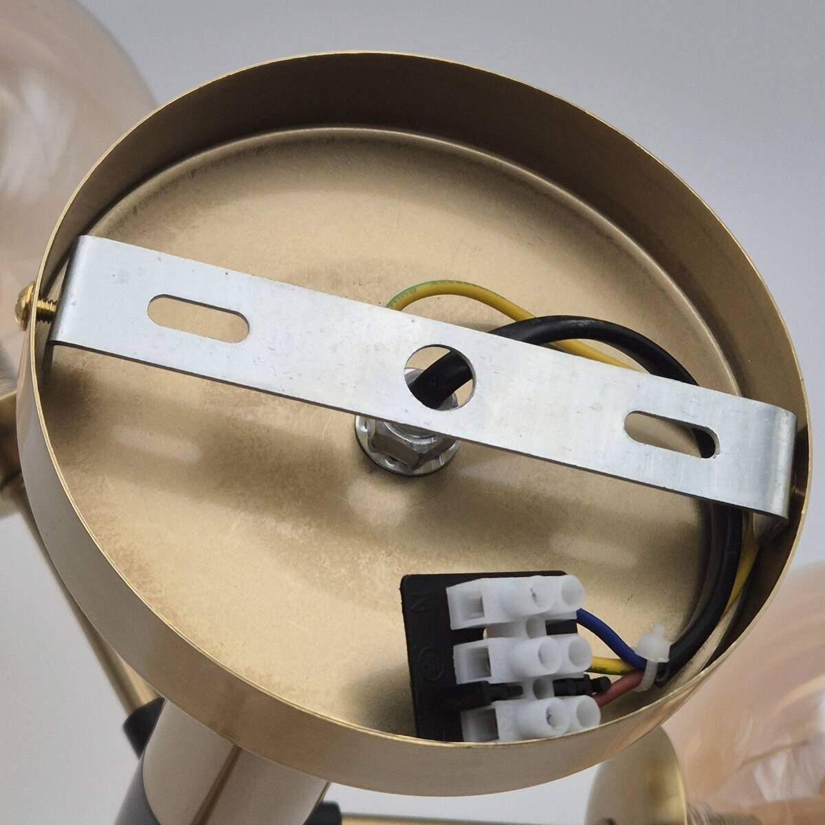 Lamkur Pendelleuchte GEORGIA 49298 gold schwarz Stahl Glas H/L: ca. 48,5x66 cm E27 7 Brennstellen