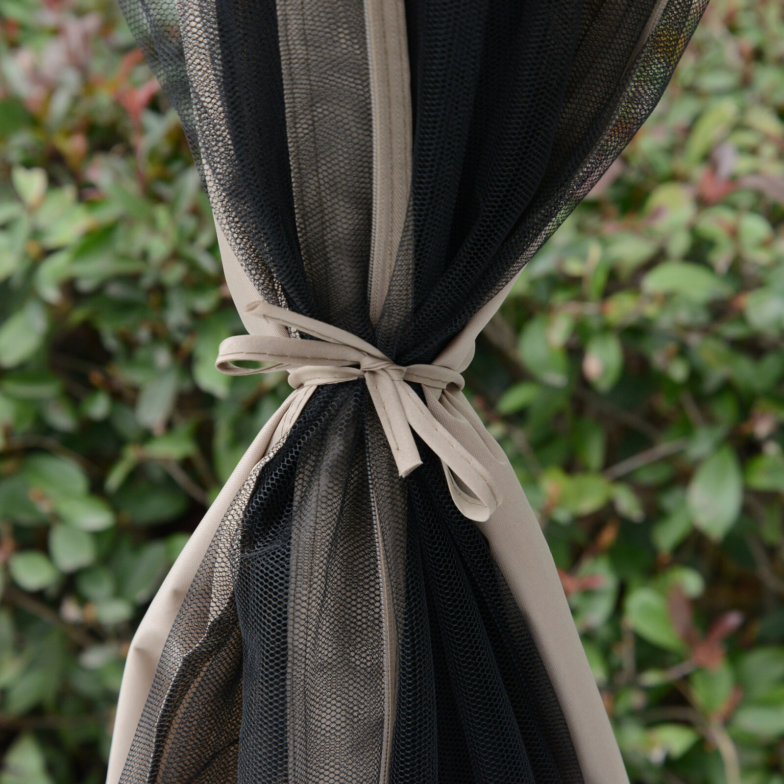 Outsunny Gartenpavillon beige Metall B/H/L: ca. 295x263x295 cm