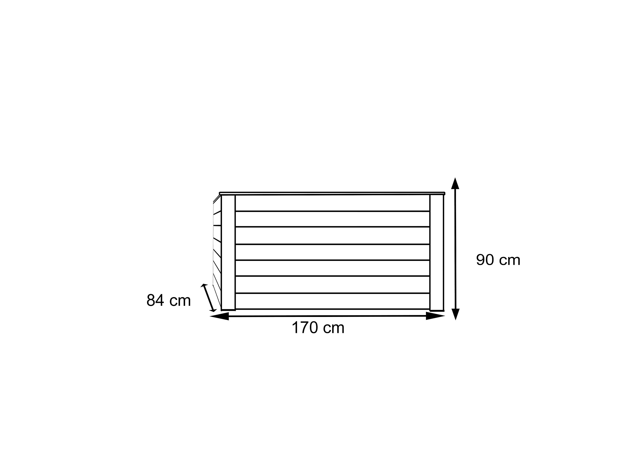 Westmann Hochbeet Lärche 170 natur Lärche B/H/L: ca. 90x84x170 cm