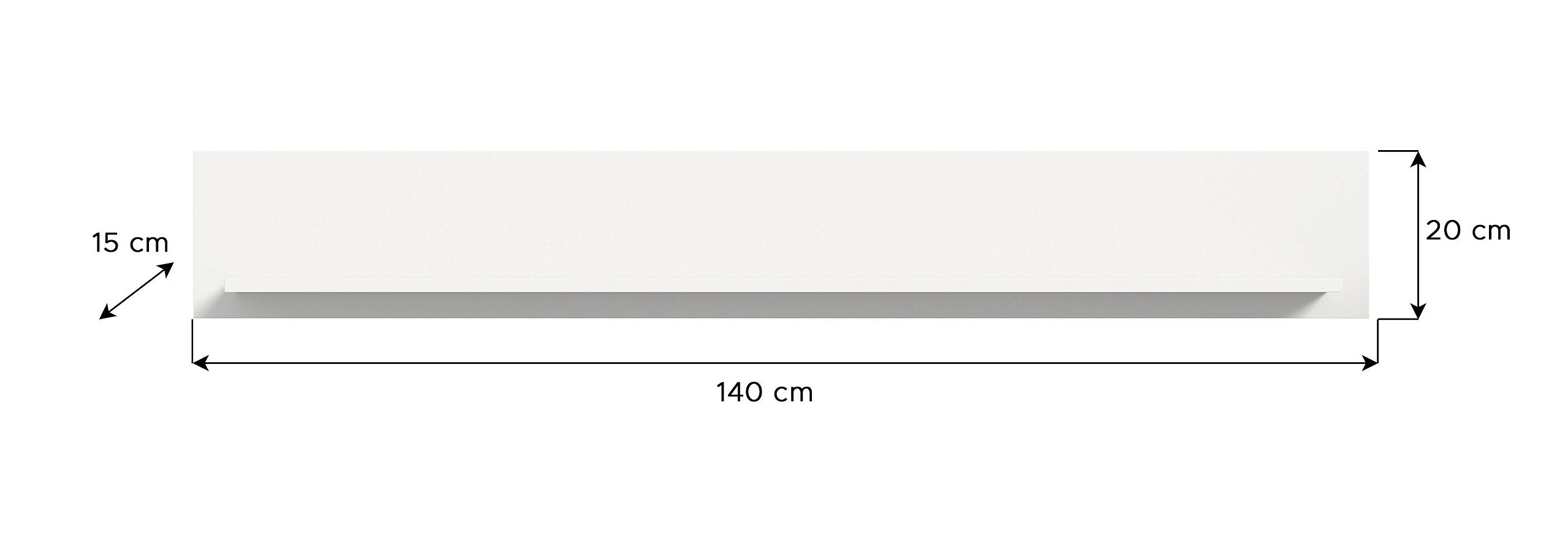 Wandboard Jam weiß B/H/T: ca. 140x20x15 cm