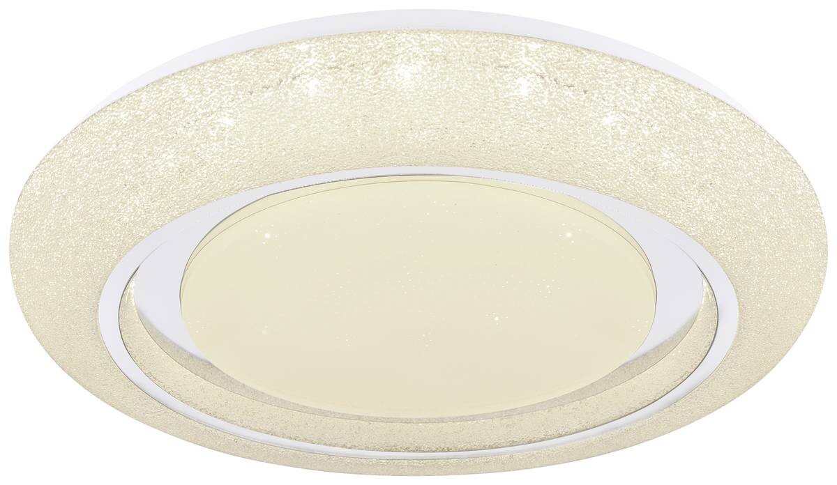 POCOline Smarte Deckenleuchte Andrik klar Chrom weiß Kunststoff Metall H/D: ca. 7x48 cm