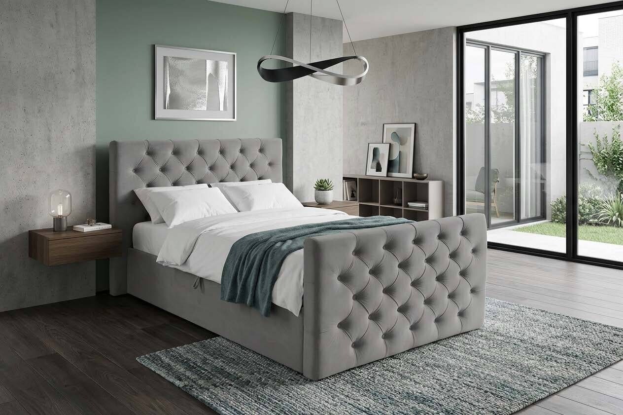 Boxbett Glow graubraun B/H/T: ca. 140x110x224 cm