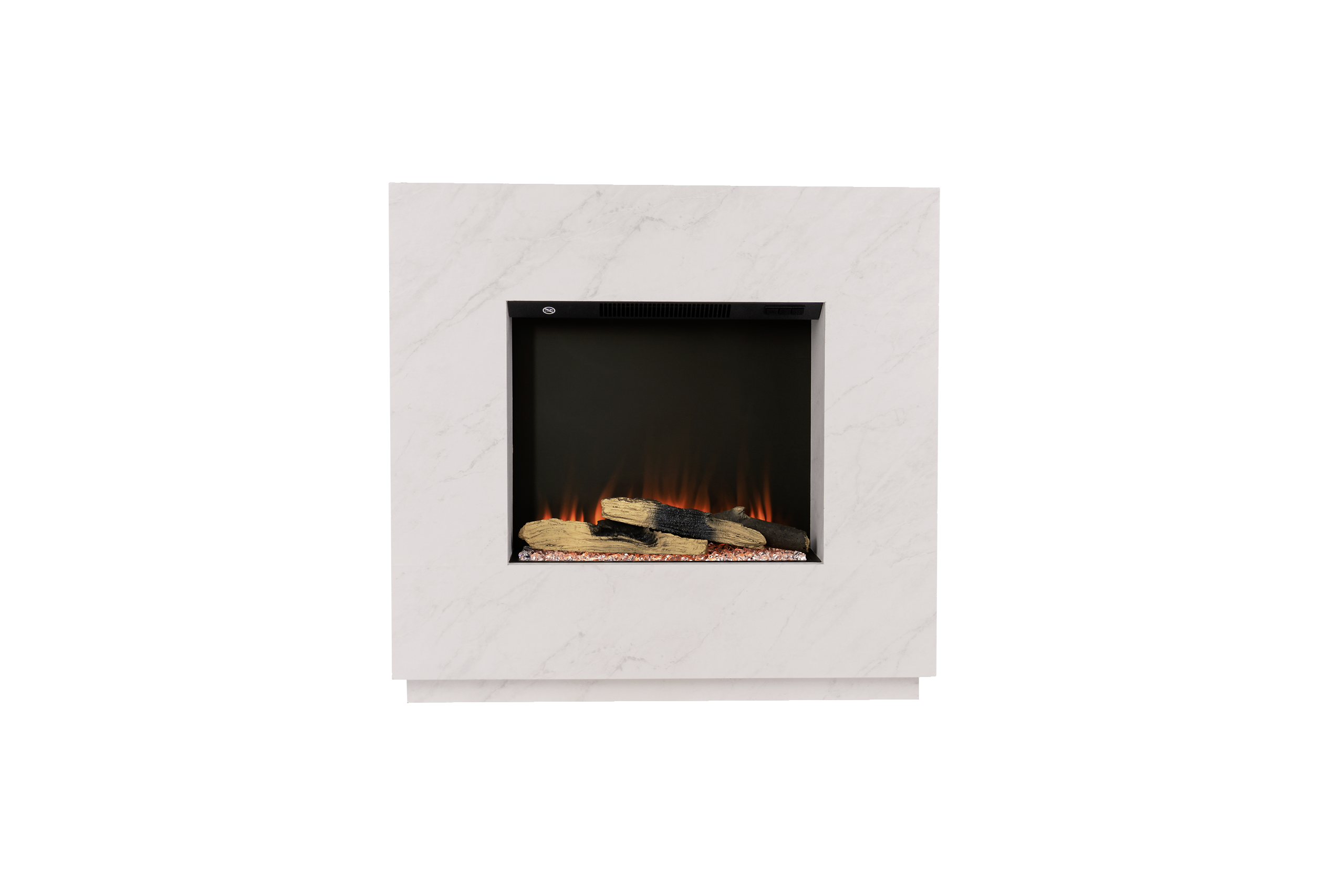 BHP Elektrischer-Kamin Halvor BG00752-3M weiß MDF B/H/T: ca. 80x76x26 cm ca. 1500 W