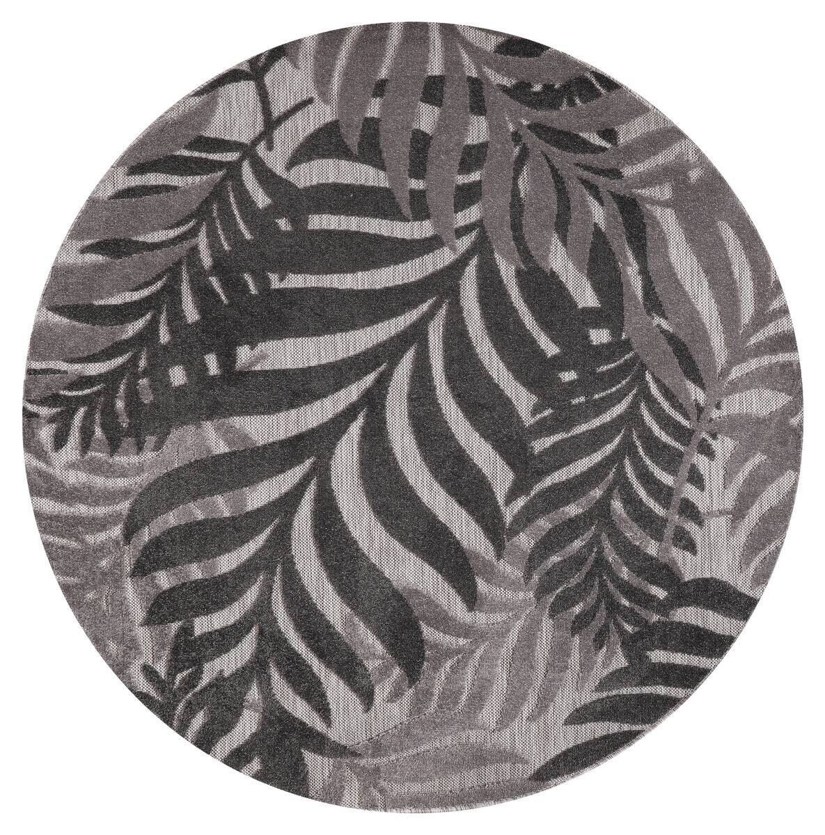 Sanat Outdoorteppich FLORAL grau B/L: ca. 150x150 cm