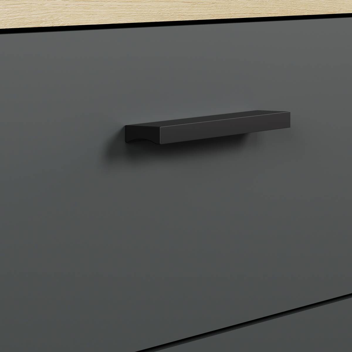 Wohnwand Tyler Eiche Evoke Coast Nachbildung anthrazit B/H/T: ca. 331x206x50 cm