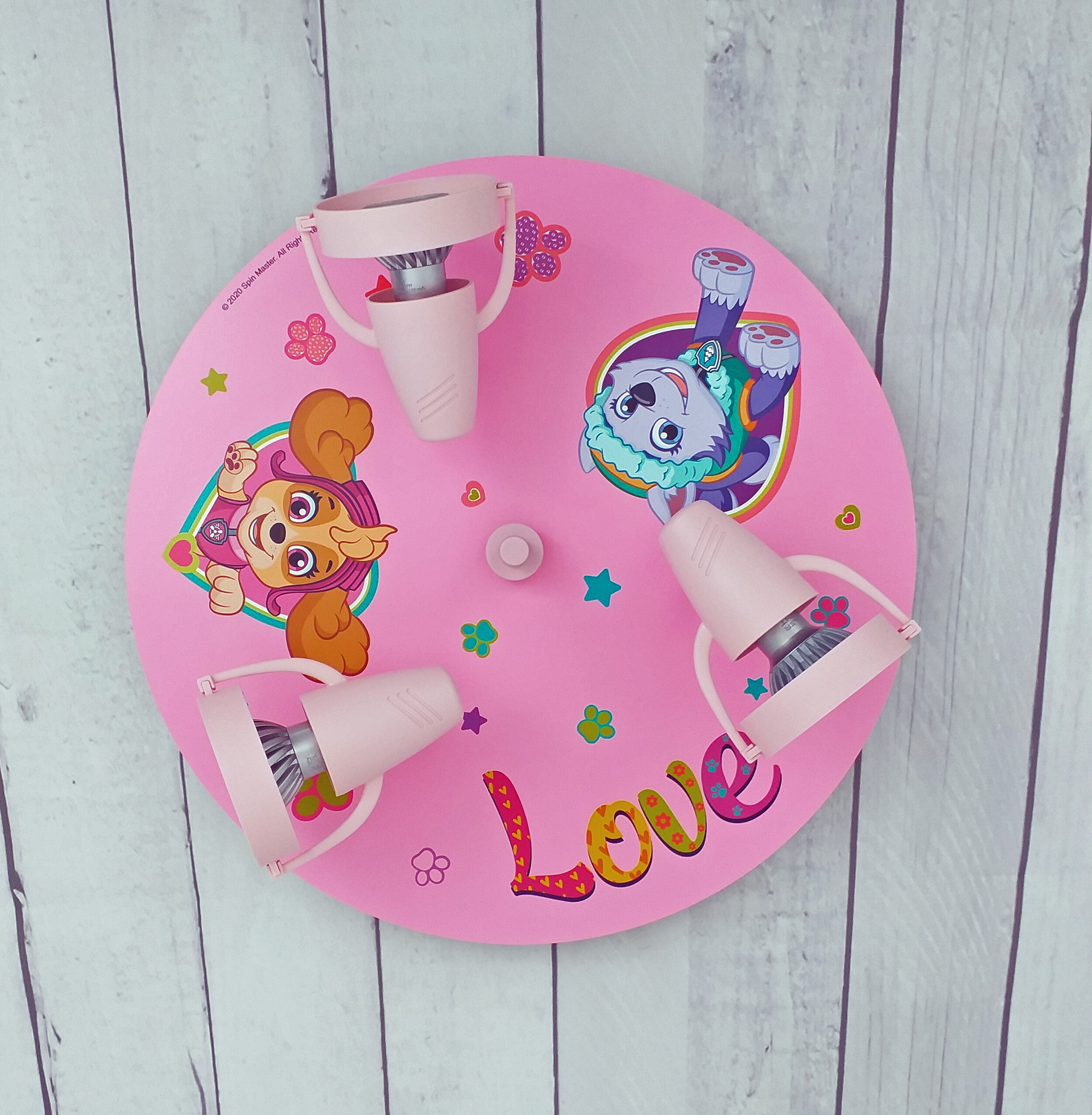 Niermann Strahler Paw Patrol-Pavsitive Pups rosa Kunststoff D: ca. 35 cm GU10 3 Brennstellen