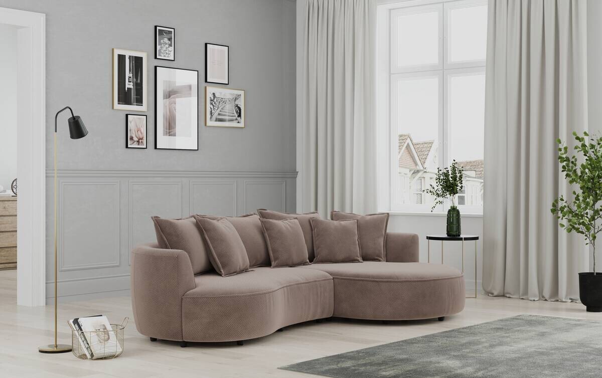 Ecksofa stone Microfaser B/H/T: ca. 287x66x168 cm