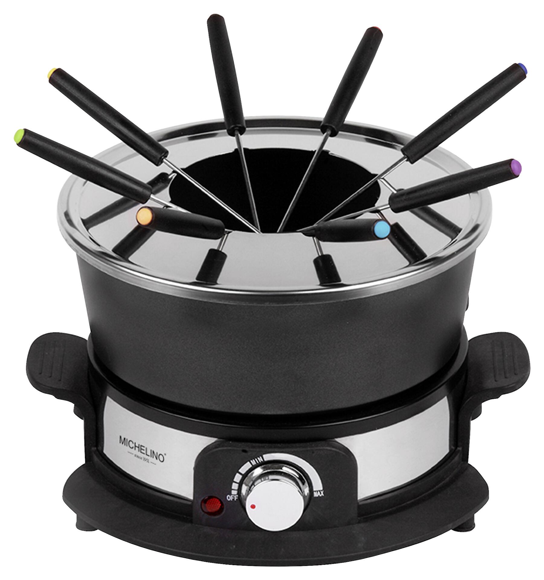 MICHELINO Fondue Set 74385 schwarz Kunststoff Edelstahl H/D: ca. 26x35 cm