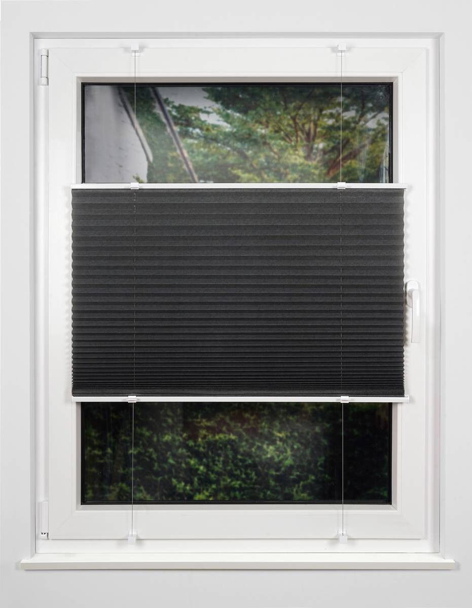 Klemmplissee hellgrau B/L: ca. 80x130 cm