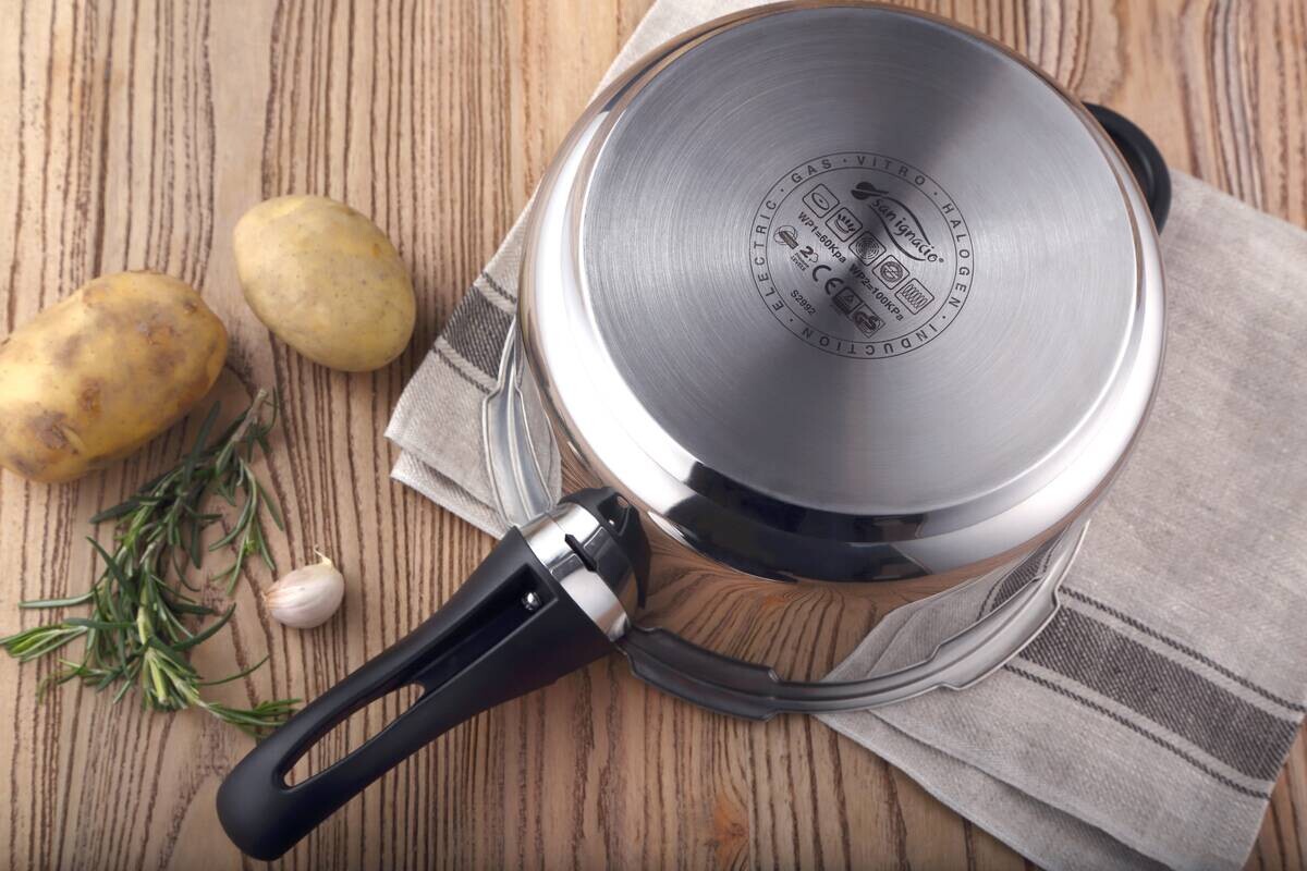 SAN IGNACIO Schnellkochtopf DUERO silber Edelstahl B/H/L: ca. 27x23x42 cm