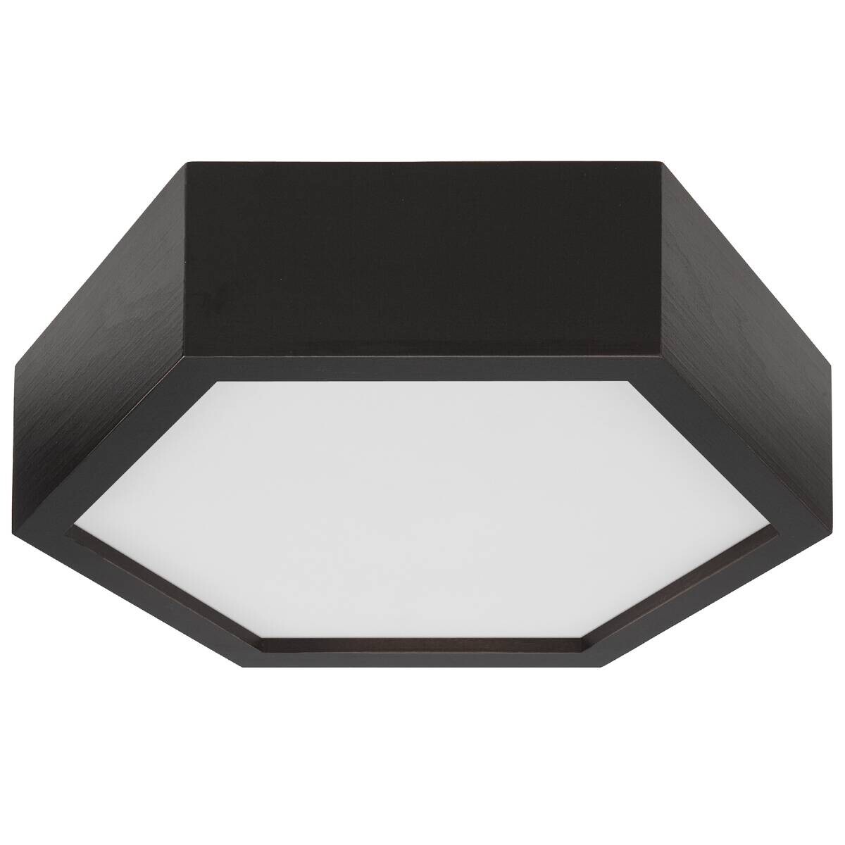 Lamkur Deckenleuchte dunkelbraun Glas Holz B/H/L: ca. 33x12x33 cm 1 Brennstellen