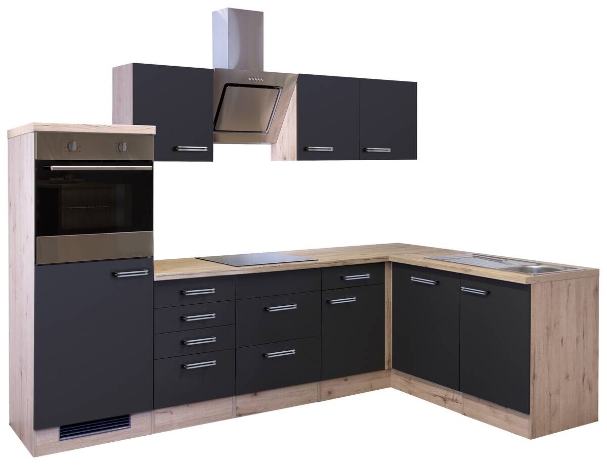 Winkelküche Elva anthrazit strukturiert B/H/T: ca. 280x200x60 cm