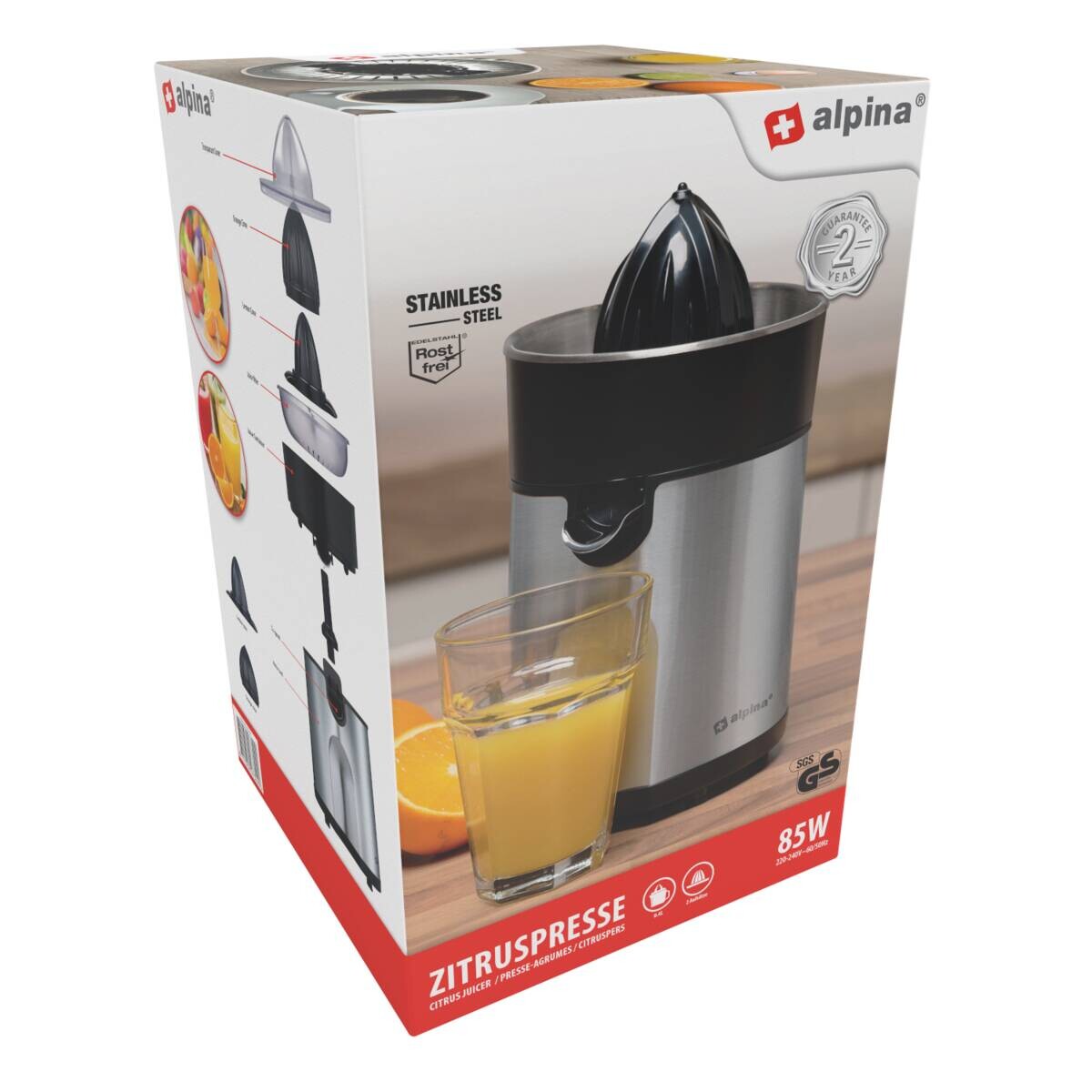 alpina Zitrus-Presse silber Edelstahl B/H/L: ca. 15x26x17 cm ca. 0 l